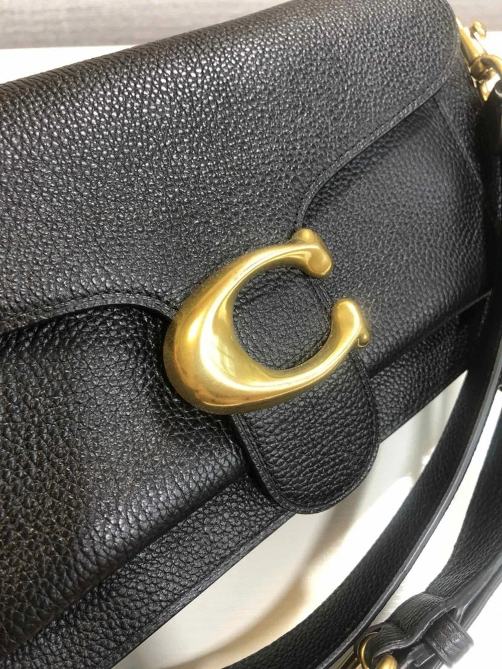 Coach Tabby Black Shoulder Bag Pebbled Leather Classic - Picture 5 of 9